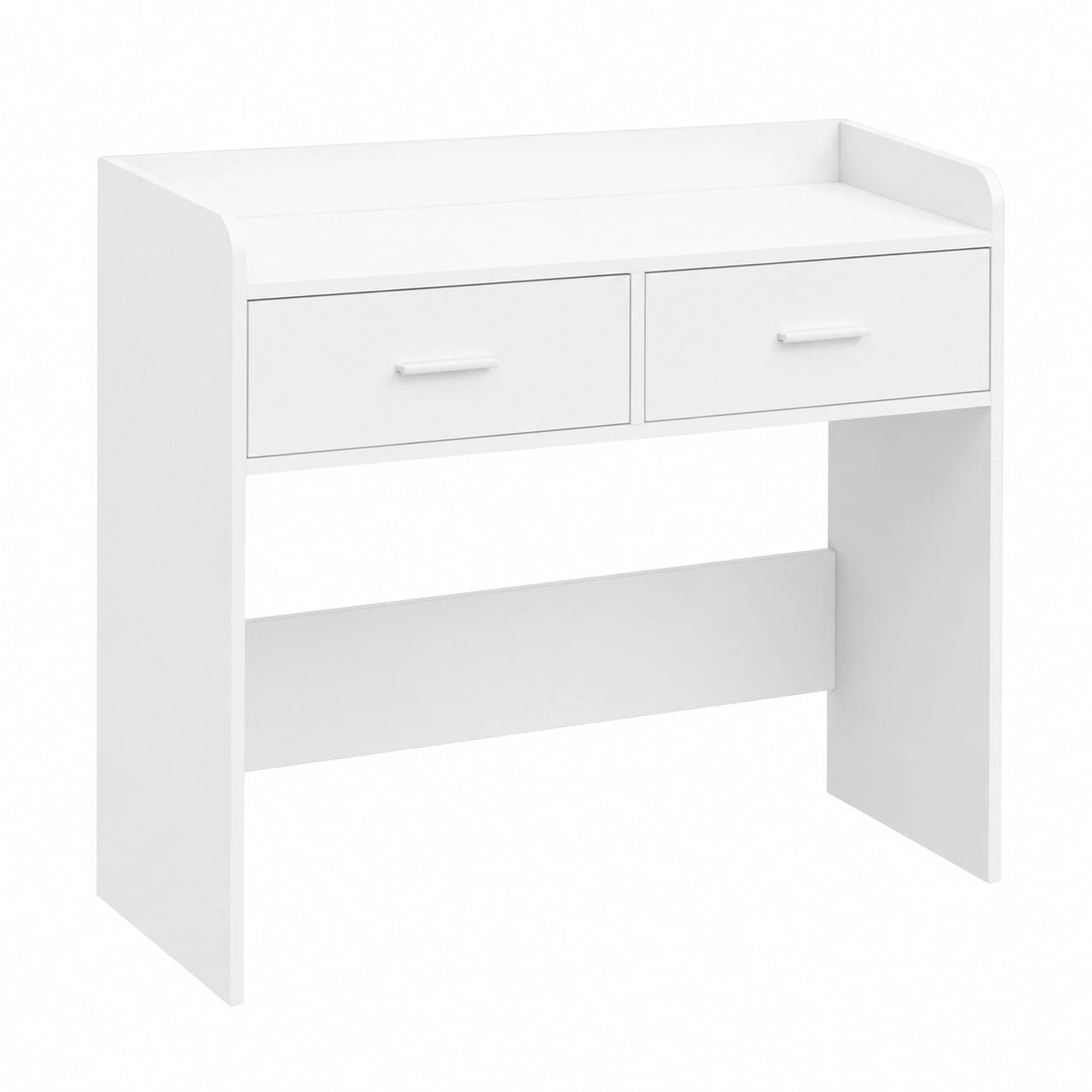 Table, avec rangement, coloris blanc, 90 x 35 x 80 cm, pour les espaces de vie