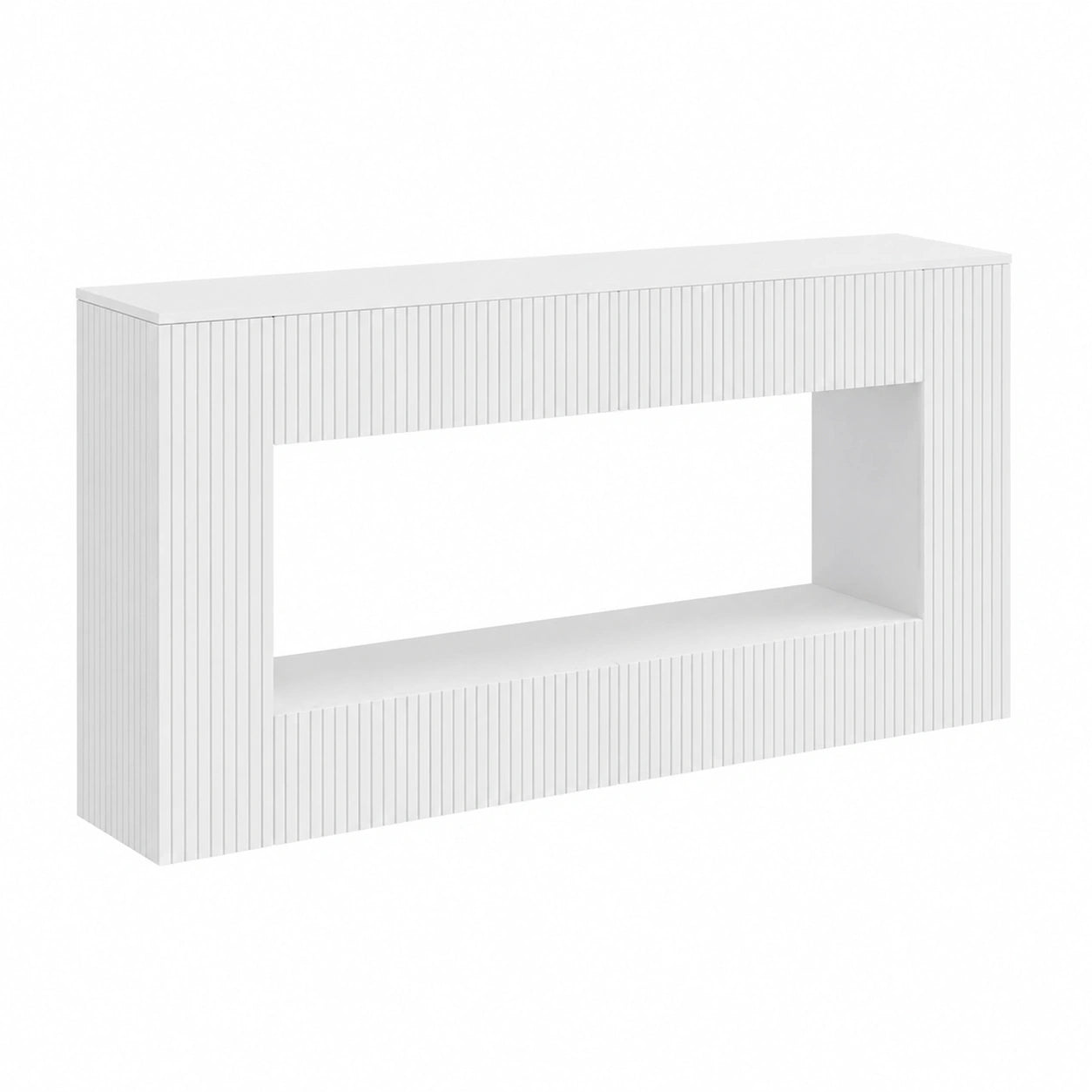 Table, avec rangement, coloris blanc, 155 x 29 x 74 cm, pour les espaces de vie