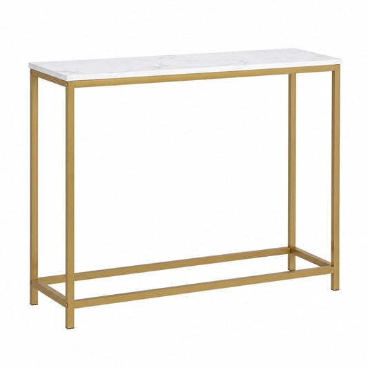 Table, coloris doré, 80 x 30 x 75 cm, pour les espaces de vie
