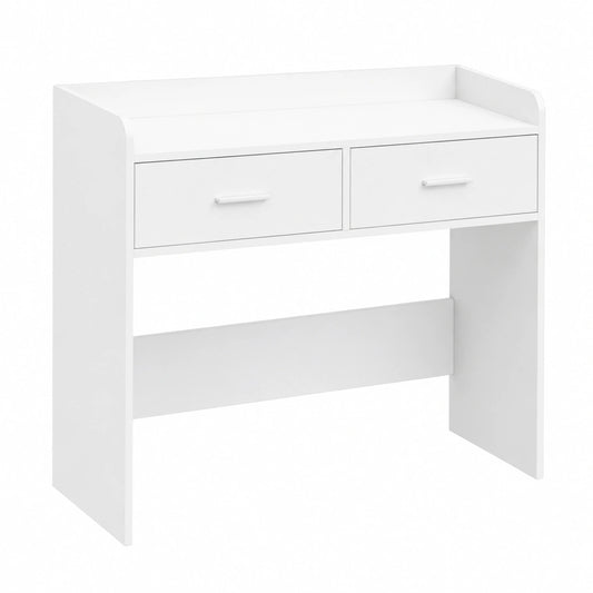 Table, avec rangement, coloris blanc, 90 x 35 x 80 cm, pour les espaces de vie