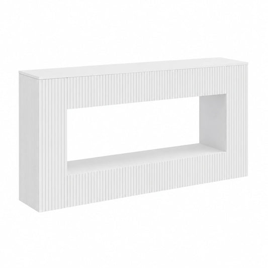 Table, avec rangement, coloris blanc, 155 x 29 x 74 cm, pour les espaces de vie