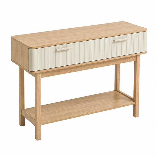Bureau, avec rangement, avec tiroirs, en chêne et panneaux de bois, 100 x 40 x 80 cm, pour l’espace de travail